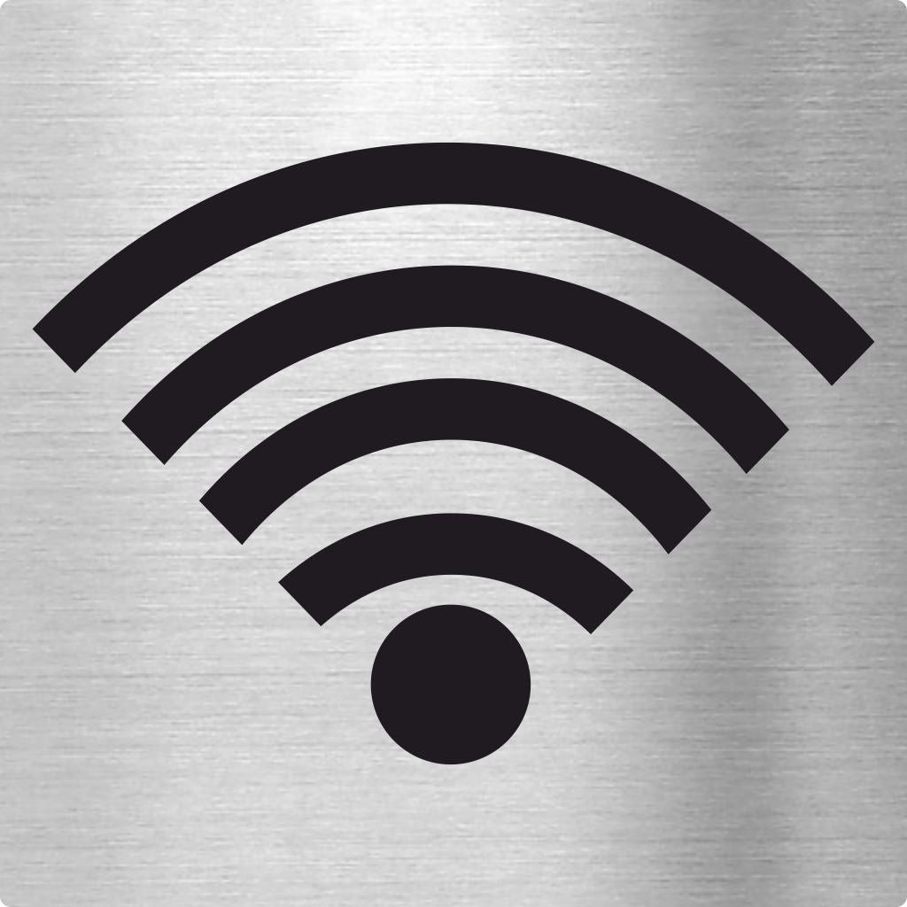 Piktogramm WLAN Pikto aus Edelstahl Piktogramm WLAN Pikto www.abstandshalter-online.com/ 70x70mm