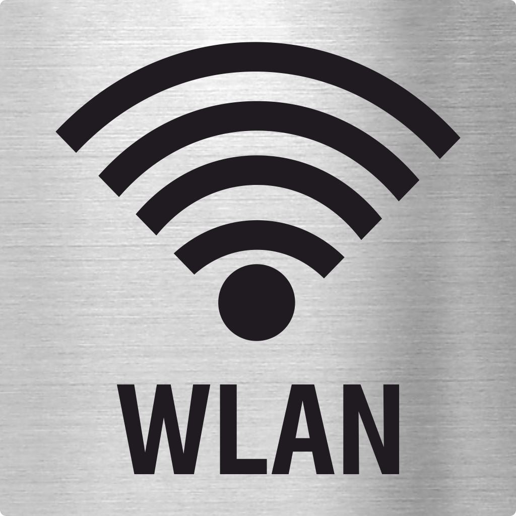 Piktogramm WLAN Pikto und Text aus Edelstahl Piktogramm WLAN Pikto und Text