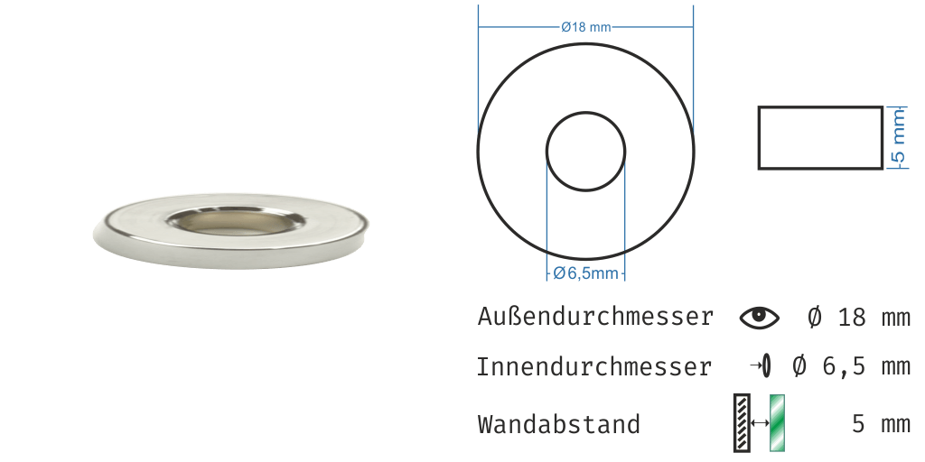 Distanzhülsen Glanz verchromt 110