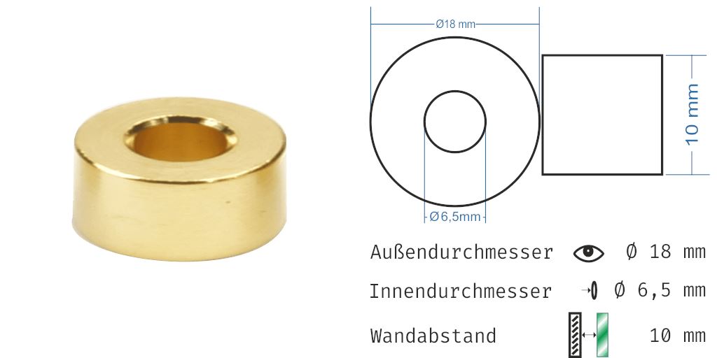 Distanzhülsen Gold glänzend 1111