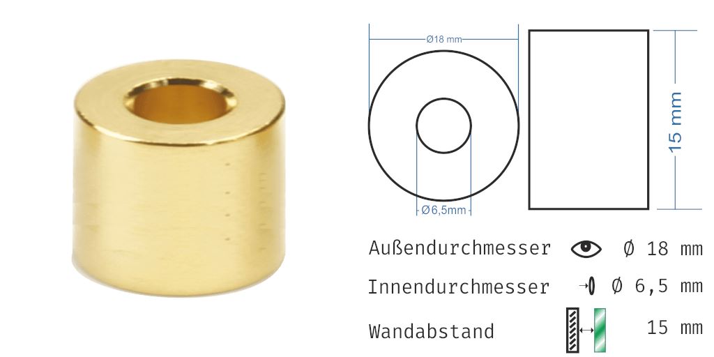 Distanzhülsen Gold glänzend 1456