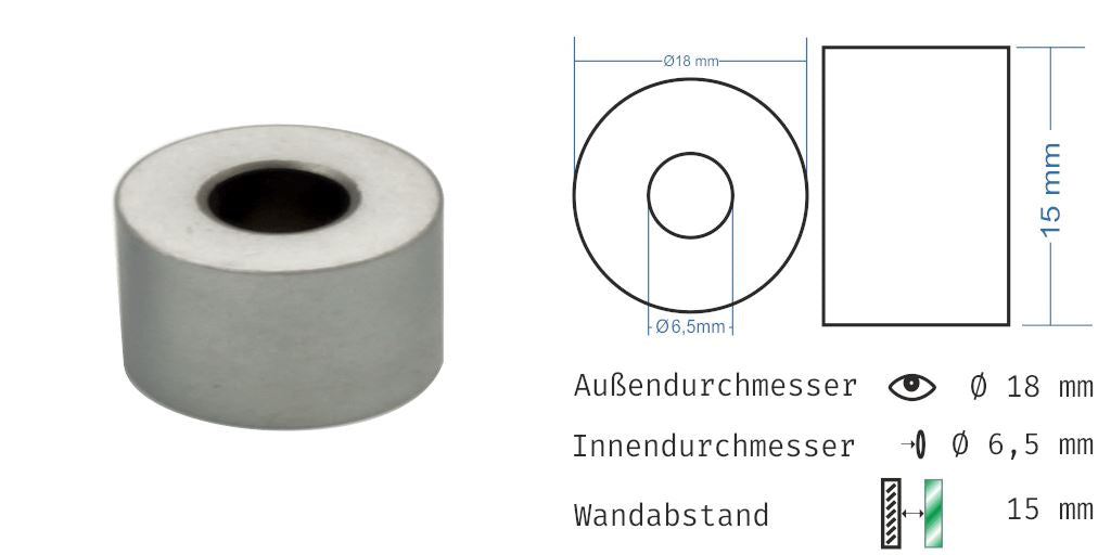 Distanzhülsen Matt verchromt 1123