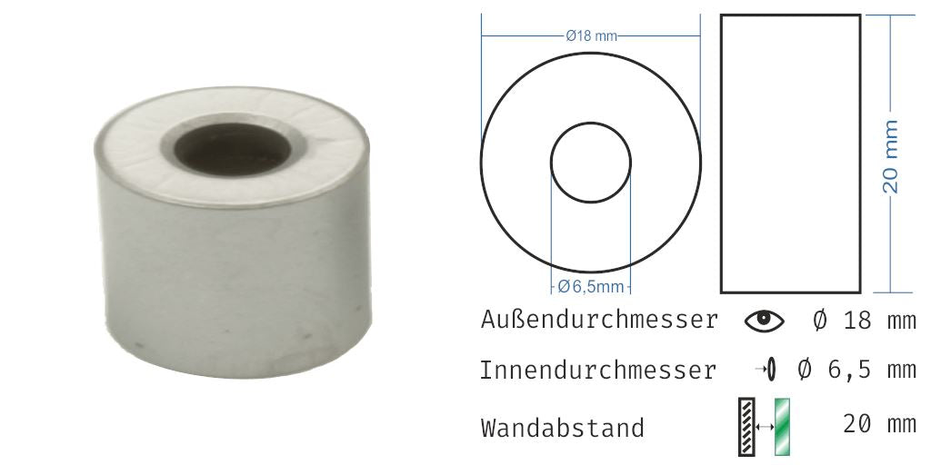 Distanzhülsen Matt verchromt 1125