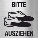 Piktogramm Bitte Schuhe ausziehen aus Edelstahl Piktogramm Bitte Schuhe ausziehen