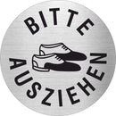 Piktogramm Bitte Schuhe ausziehen aus Edelstahl Piktogramm Bitte Schuhe ausziehen