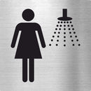 Piktogramme Damen Dusche Edelstahl Piktogramm Damen Dusche www.abstandshalter-online.com/ 70x70mm