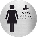 Piktogramme Damen Dusche Edelstahl Piktogramm Damen Dusche www.abstandshalter-online.com/ Ø60mm