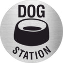 Piktogramm Dog Station aus Edelstahl Piktogramm Dog Station www.abstandshalter-online.com/ Ø60mm