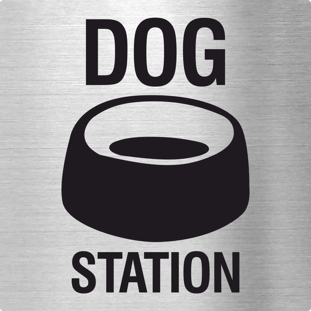 Piktogramm Dog Station aus Edelstahl Piktogramm Dog Station www.abstandshalter-online.com/ 70x70mm