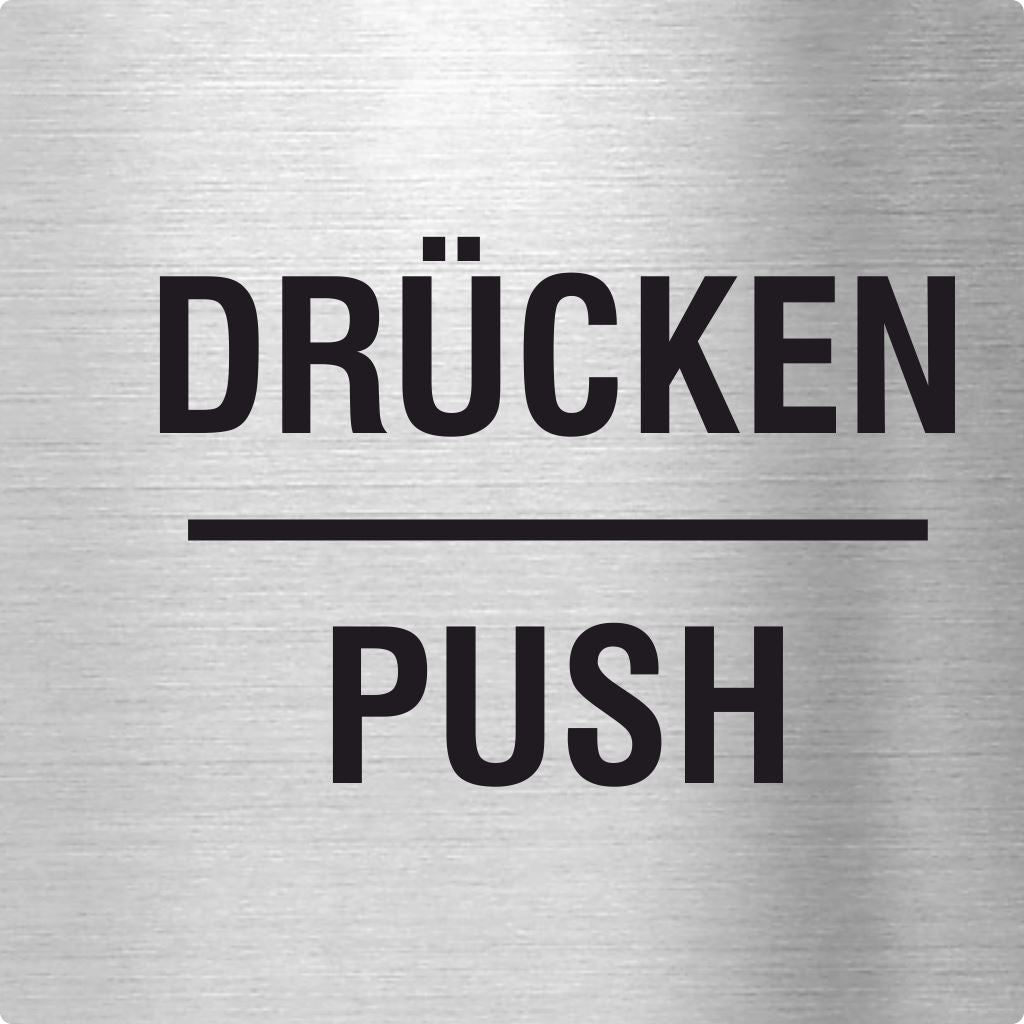 Piktogramm Drücken / Push aus Edelstahl Piktogramm Drücken / Push