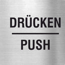 Piktogramm Drücken / Push aus Edelstahl Piktogramm Drücken / Push