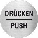 Piktogramm Drücken / Push aus Edelstahl Piktogramm Drücken / Push