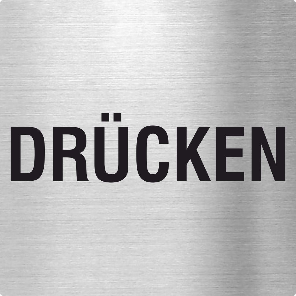 Piktogramm Drücken aus Edelstahl Piktogramm Drücken www.abstandshalter-online.com/ 70x70mm