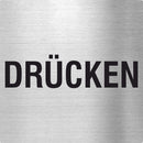 Piktogramm Drücken aus Edelstahl Piktogramm Drücken www.abstandshalter-online.com/ 70x70mm