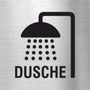 Piktogramme Dusche Pikto/Text Edelstahl Piktogramm Dusche Pikto und Text