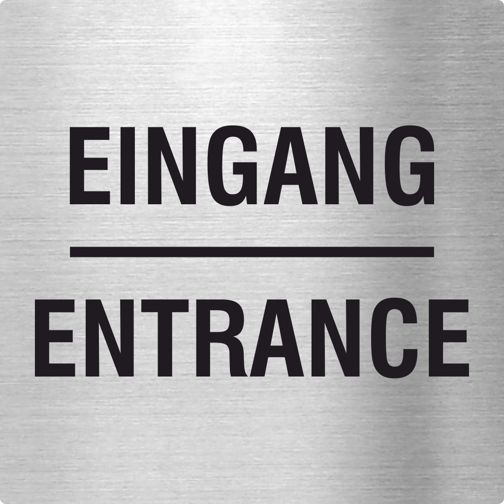 Piktogramm Eingang / Entrance aus Edelstahl Piktogramm Eingang / Entrance