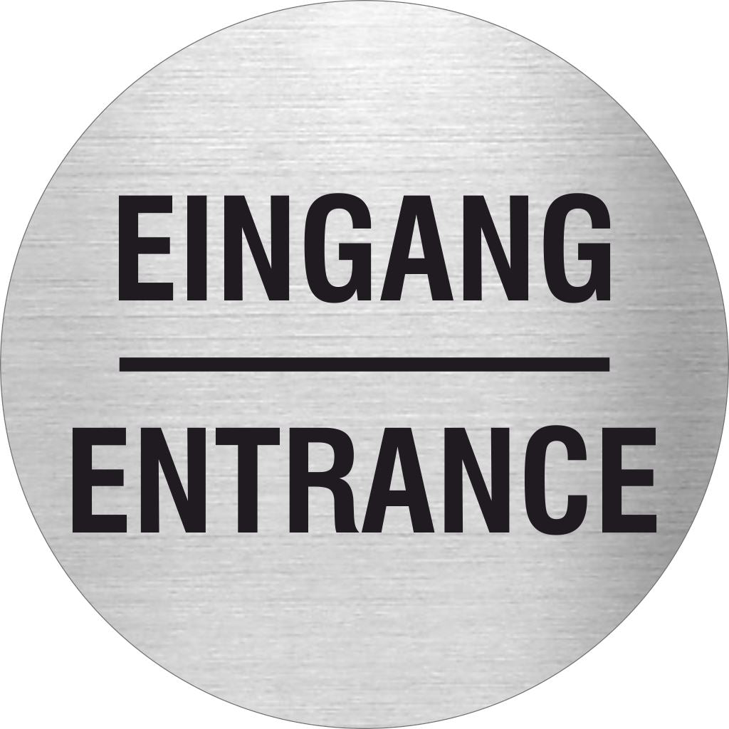 Piktogramm Eingang / Entrance aus Edelstahl Piktogramm Eingang / Entrance
