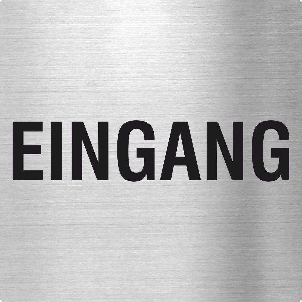 Piktogramm Eingang aus Edelstahl Piktogramm Eingang www.abstandshalter-online.com/ 70x70mm