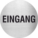 Piktogramm Eingang aus Edelstahl Piktogramm Eingang www.abstandshalter-online.com/ Ø60mm