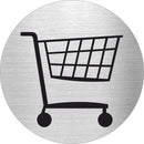 Piktogramm Einkaufswagen aus Edelstahl Piktogramm Einkaufswagen