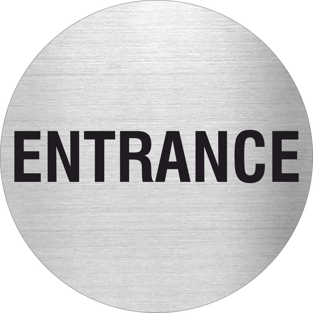 Piktogramm Entrance aus Edelstahl Piktogramm Entrance www.abstandshalter-online.com/ Ø60mm