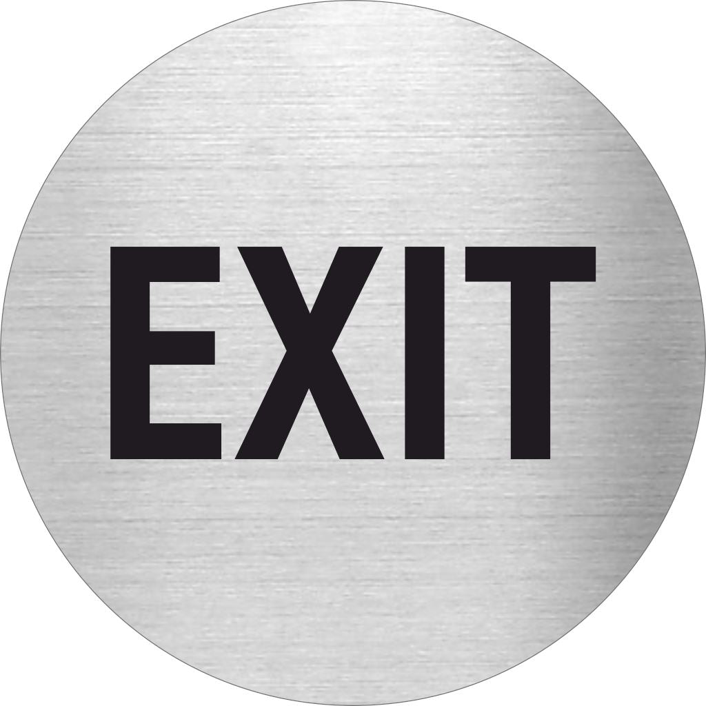 Piktogramm Exit aus Edelstahl Piktogramm Exit www.abstandshalter-online.com/ Ø60mm