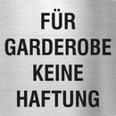Piktogramm Für Gaderobe keine Haftung aus Edelstahl Piktogramm Für Gaderobe keine Haftung