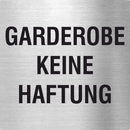 Piktogramm Gaderobe keine Haftung aus Edelstahl Piktogramm Gaderobe keine Haftung