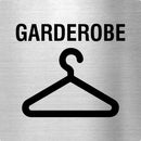Piktogramm Gaderobe Pikto und Text aus Edelstahl Piktogramm Gaderobe Pikto und Text