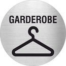 Piktogramm Gaderobe Pikto und Text aus Edelstahl Piktogramm Gaderobe Pikto und Text