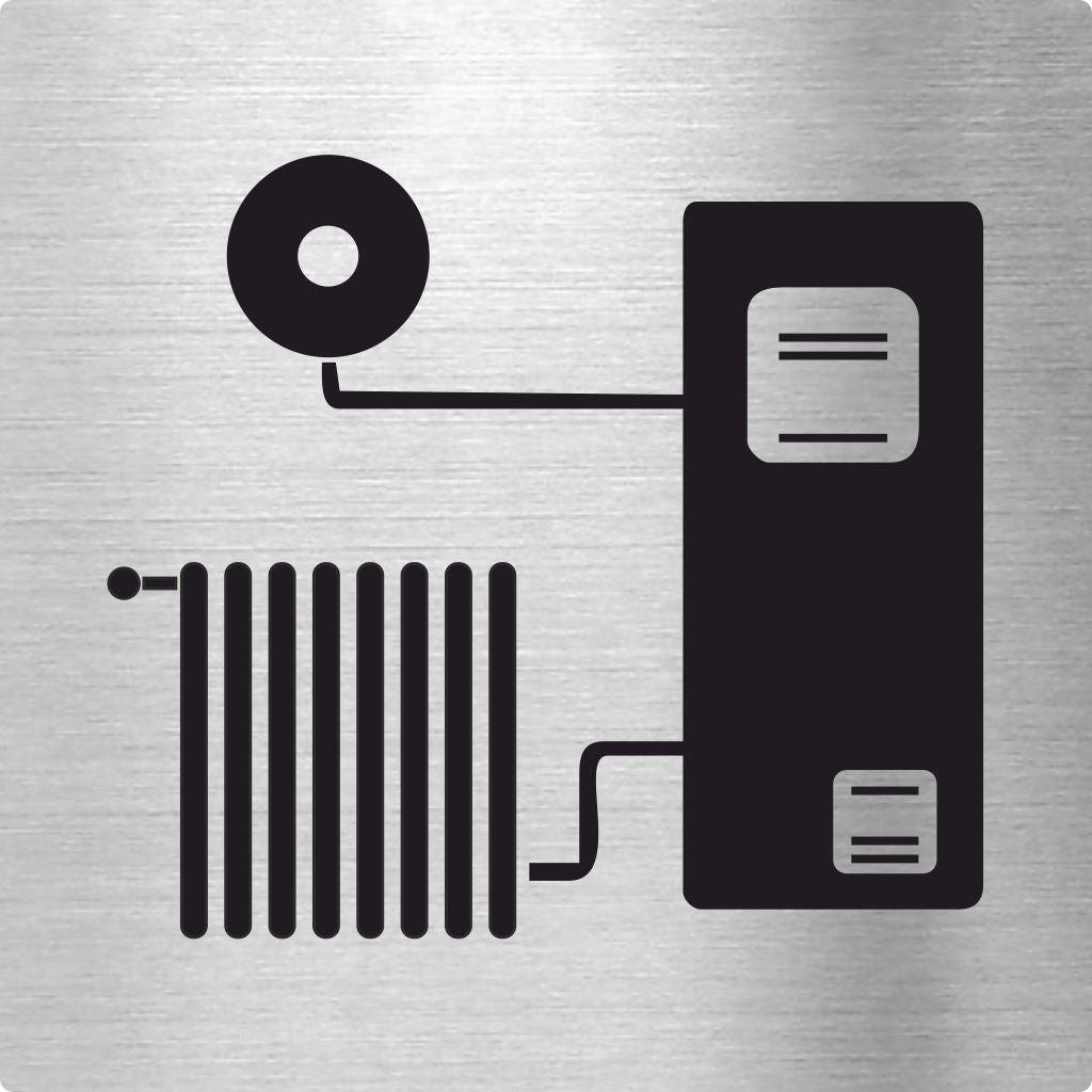 Piktogramm Heizung Pikto aus Edelstahl Piktogramm Heizung Pikto