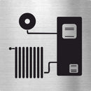 Piktogramm Heizung Pikto aus Edelstahl Piktogramm Heizung Pikto