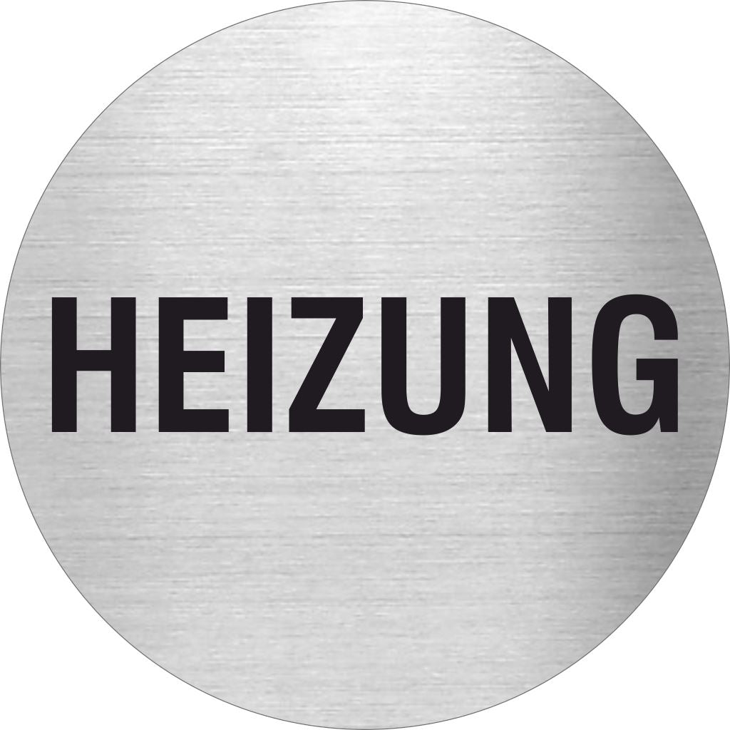 Piktogramm Heizung aus Edelstahl Piktogramm Heizung www.abstandshalter-online.com/ Ø60mm