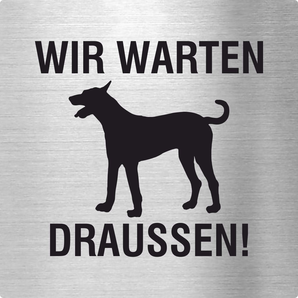Piktogramm Wir warten draußen 1 aus Edelstahl Piktogramm Wir warten draußen 1