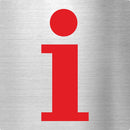 Piktogramm Information rot aus Edelstahl Piktogramm Information rot