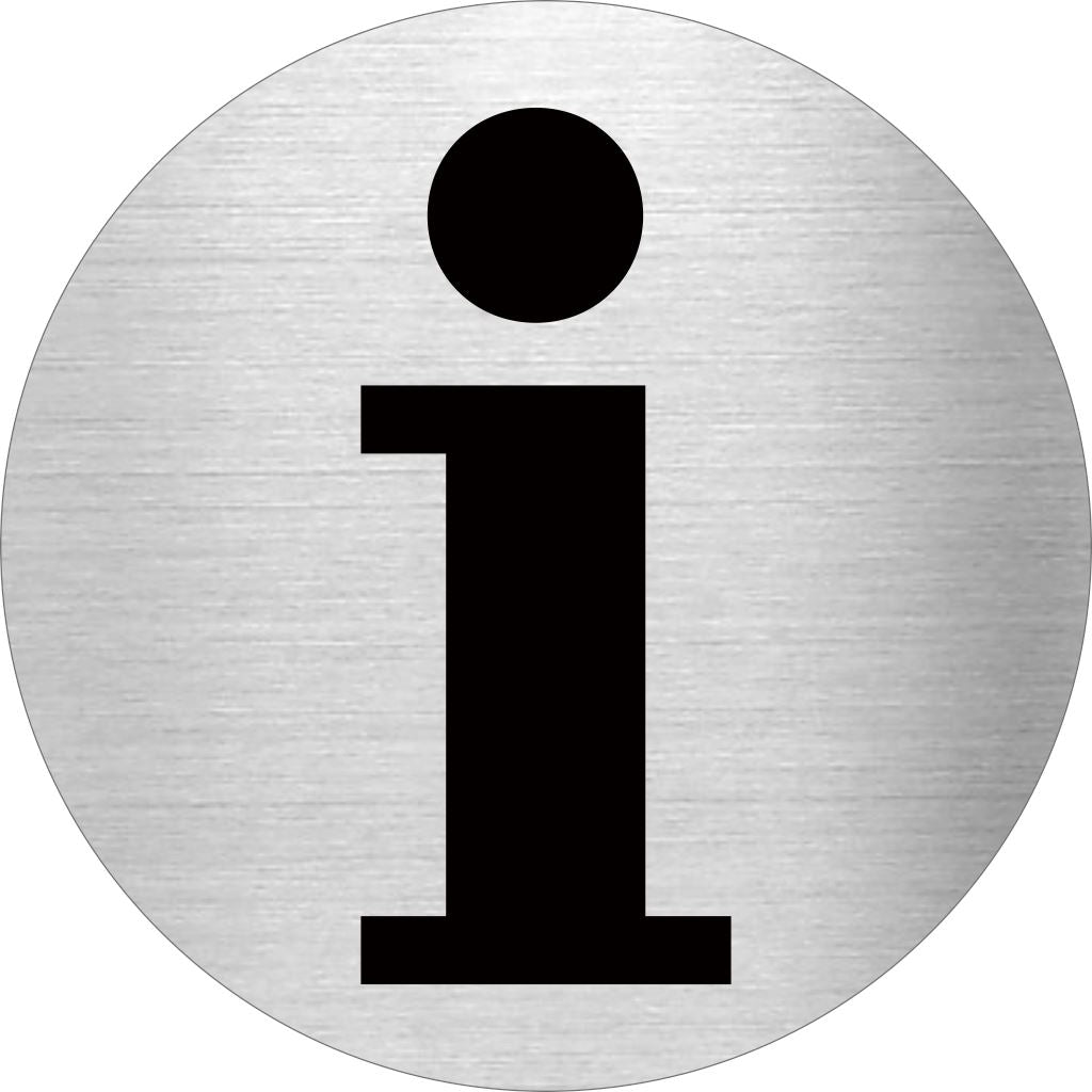Piktogramm Information aus Edelstahl Piktogramm Information www.abstandshalter-online.com/ Ø60mm