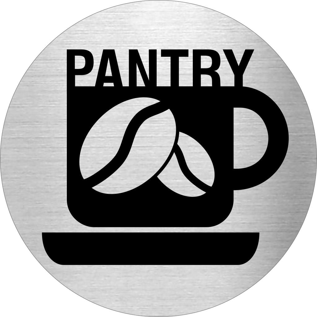 Piktogramm Pantry aus Edelstahl Piktogramm Pantry www.abstandshalter-online.com/ Ø60mm 