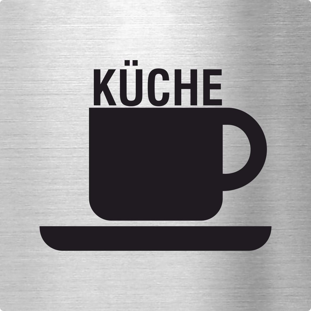 Piktogramm Küche Pikto und Text aus Edelstahl Piktogramm Küche Pikto und Text