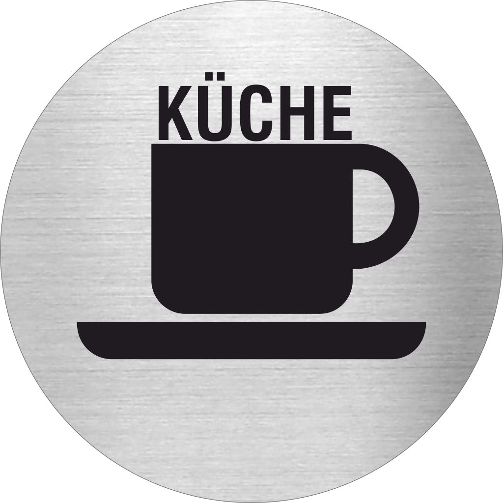 Piktogramm Küche Pikto und Text aus Edelstahl Piktogramm Küche Pikto und Text