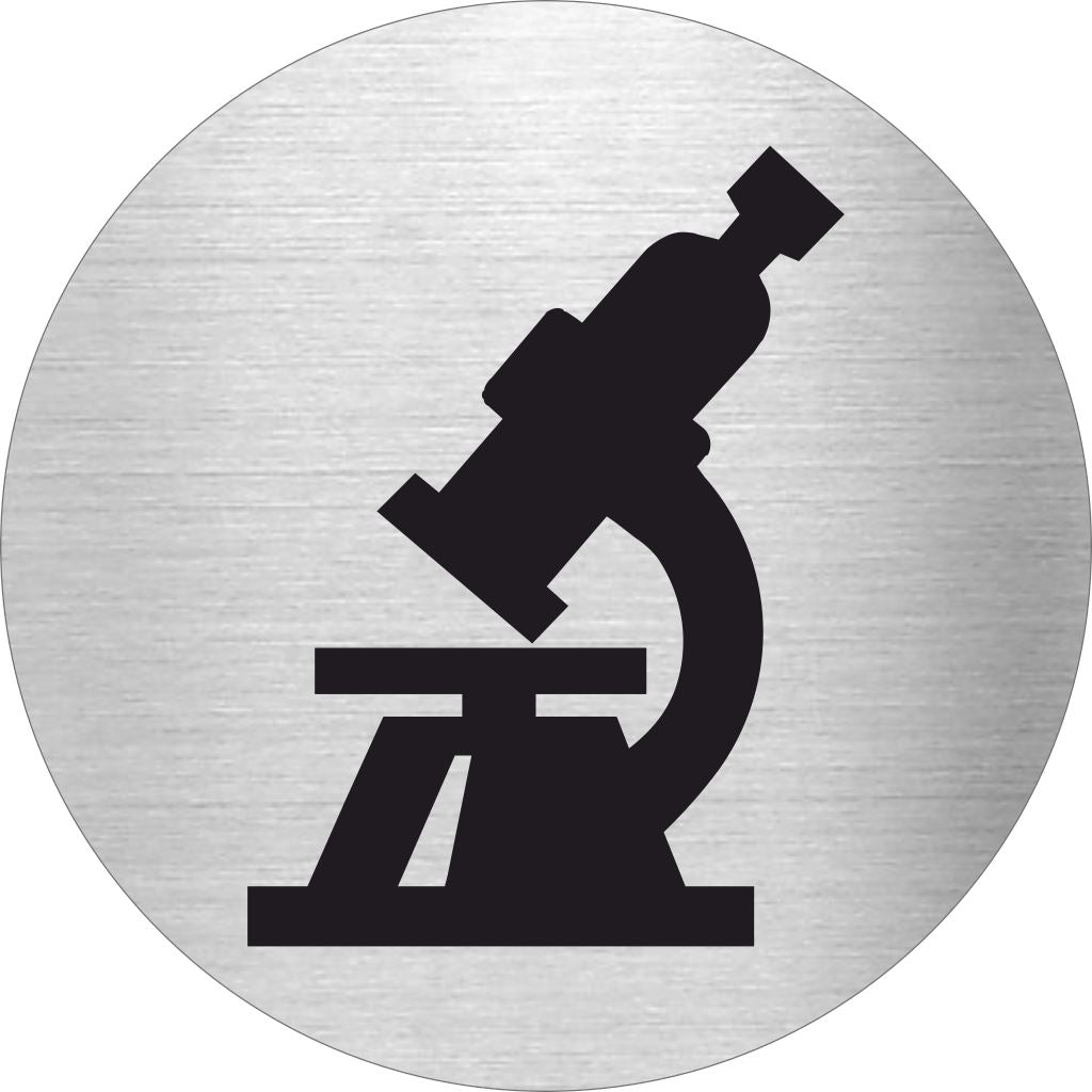 Piktogramm Labor Pikto aus Edelstahl Piktogramm Labor Pikto www.abstandshalter-online.com/ Ø60mm