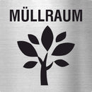 Piktogramm Müllraum aus Edelstahl Piktogramm Müllraum www.abstandshalter-online.com/ 70x70mm