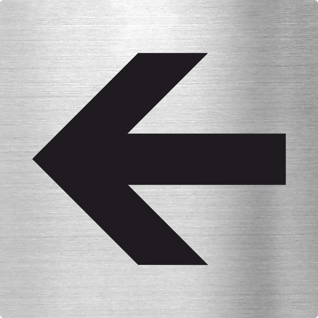 Piktogramm Pfeil links aus Edelstahl Piktogramm Pfeil links www.abstandshalter-online.com/ 70x70mm
