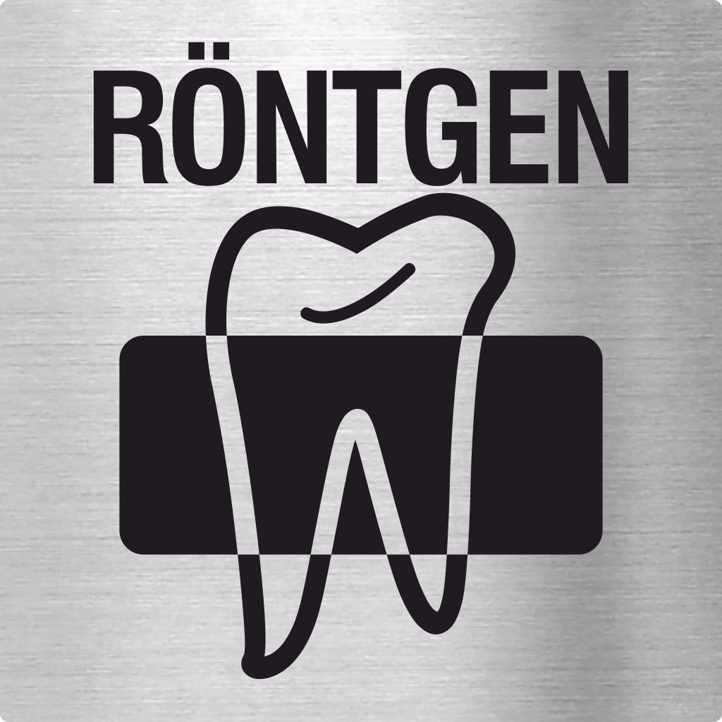 Piktogramm Röntgen Zahnarzt aus Edelstahl