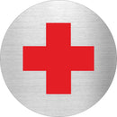 Piktogramm Rot Kreuz aus Edelstahl Piktogramm Rot Kreuz www.abstandshalter-online.com/ Ø60mm