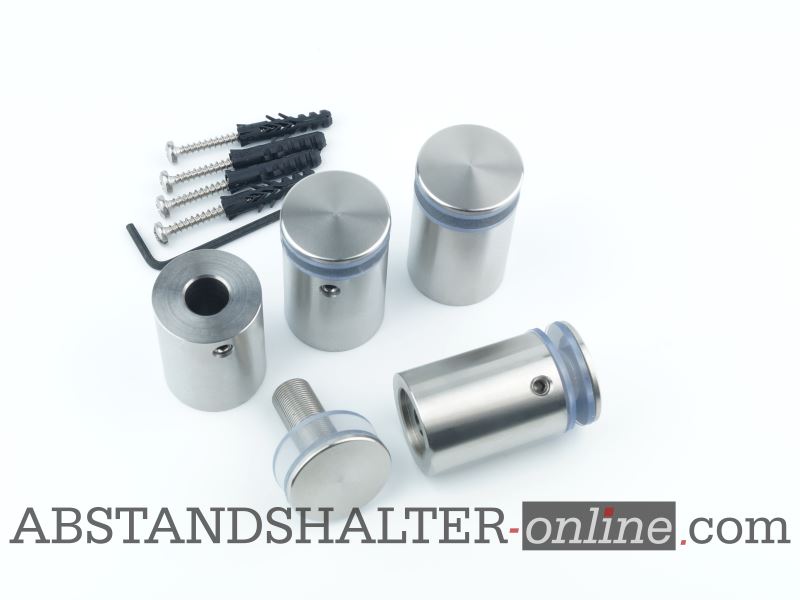Abstandshalter mit Madenschraube - Ø 30 mm WA: 20 / 30 / 40mm aus Edelstahl - Ziehten Abstandshalter Ziehten mit Inbus Klemmbereich 5-18mm abstandshalter-online.com
