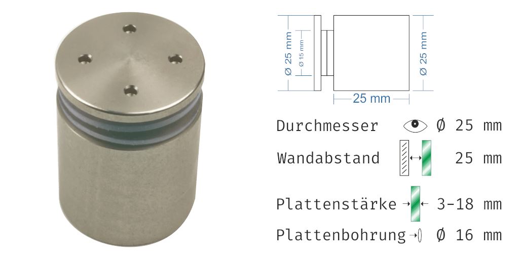 Abstandshalter Bargum mit Linksgewinde 19