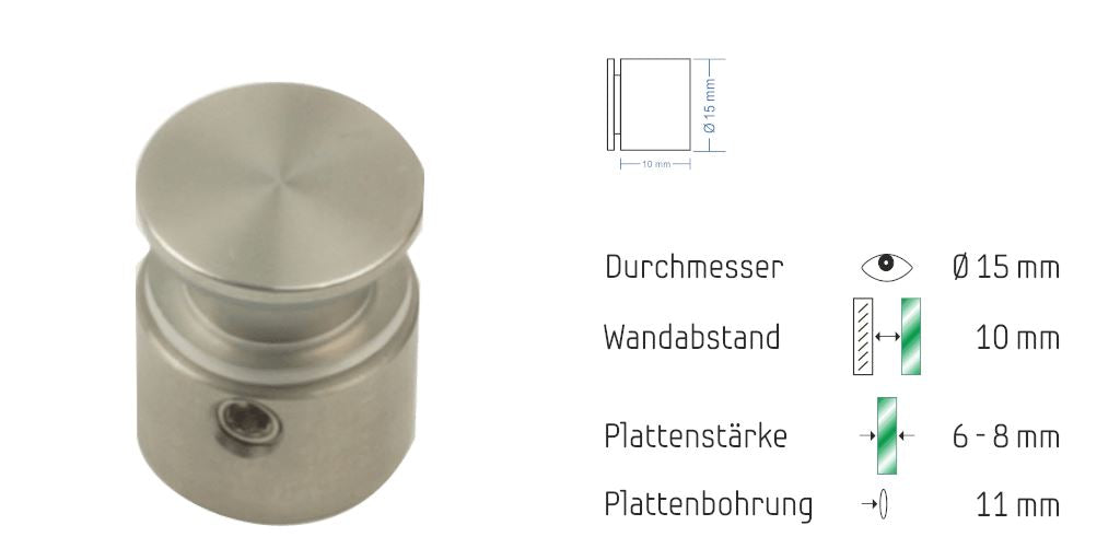 Abstandshalter mit Madenschraube für 5 bis 10 mm 13
