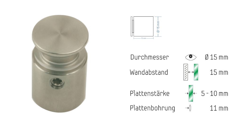 Abstandshalter mit Madenschraube für 5 bis 10 mm 14