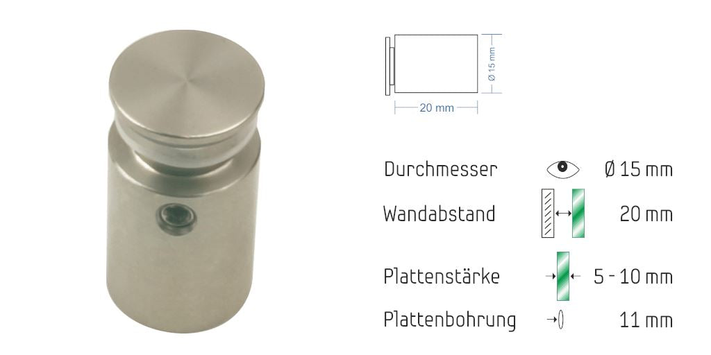 Abstandshalter mit Madenschraube für 5 bis 10 mm 1