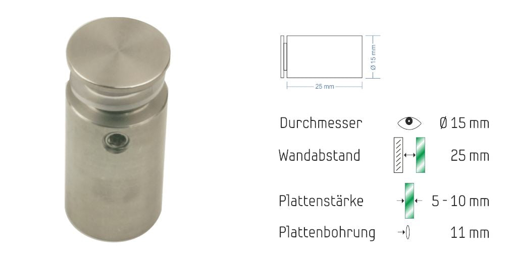 Abstandshalter mit Madenschraube für 5 bis 10 mm 17
